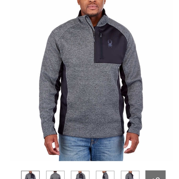 Spyder Men’s Gait Half Zip Jacket small grey nwt - Picture 1 of 3